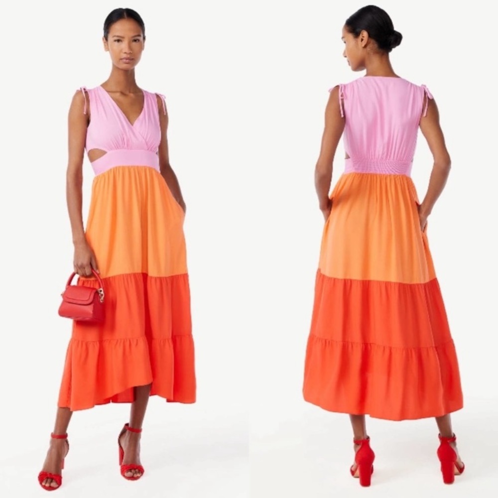 Colorblock Sleeveless Maxi Dress